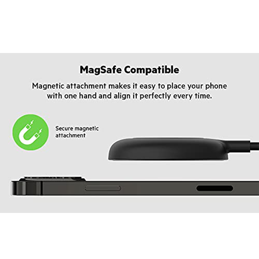 Belkin Magnetic MagSafe Compatible Fast Wireless Charging pad (for iPhone, AirPods Pro and AirPods with Wireless Charging Case) - Black in Qatar Belkin Magnetic MagSafe Compatible Fast Wireless Charging pad (for iPhone, AirPods Pro and AirPods with Wireless Charging Case) - Black in Qatar